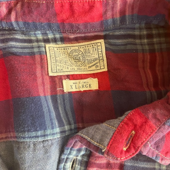 Lucky Brand Plaid Button Down XL - Picture 2 of 2